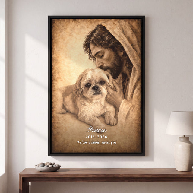Welcome Home Sepia Pet Memorial Portrait personalized portrait example 4