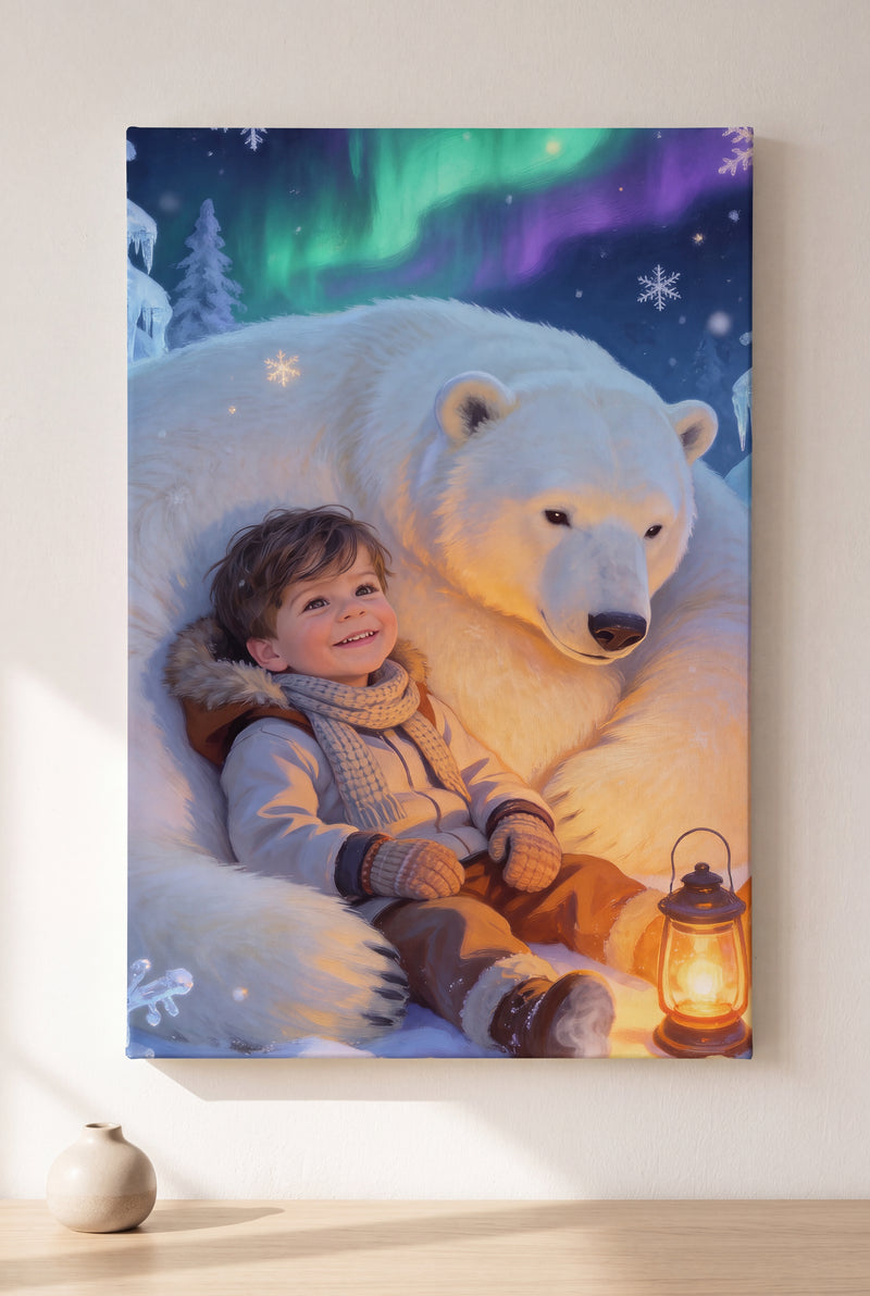 Arctic Companion Portrait stretched gallery-wrap canvas on the wall