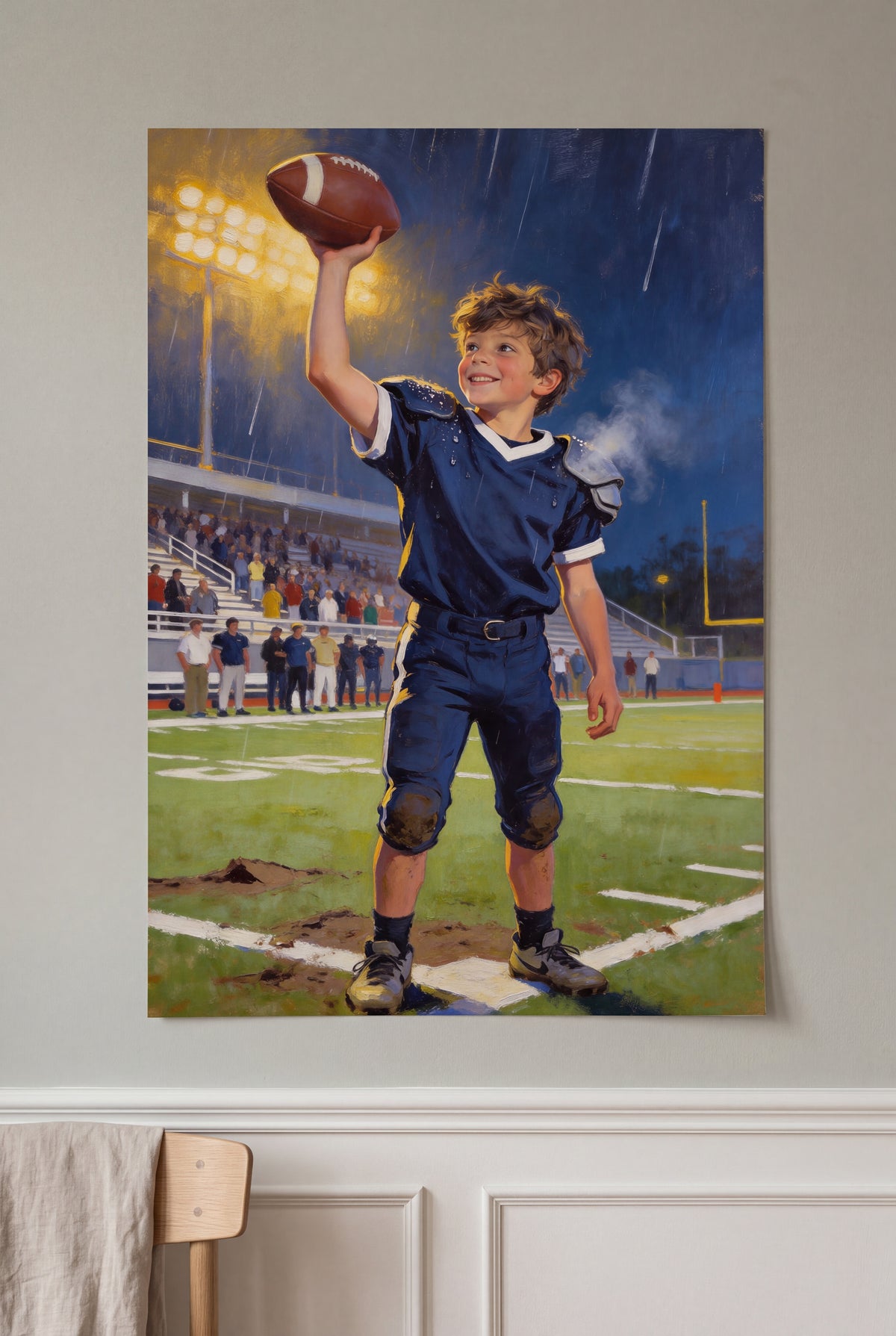 Touchdown Hero Portrait unframed fine-art paper print on the wall