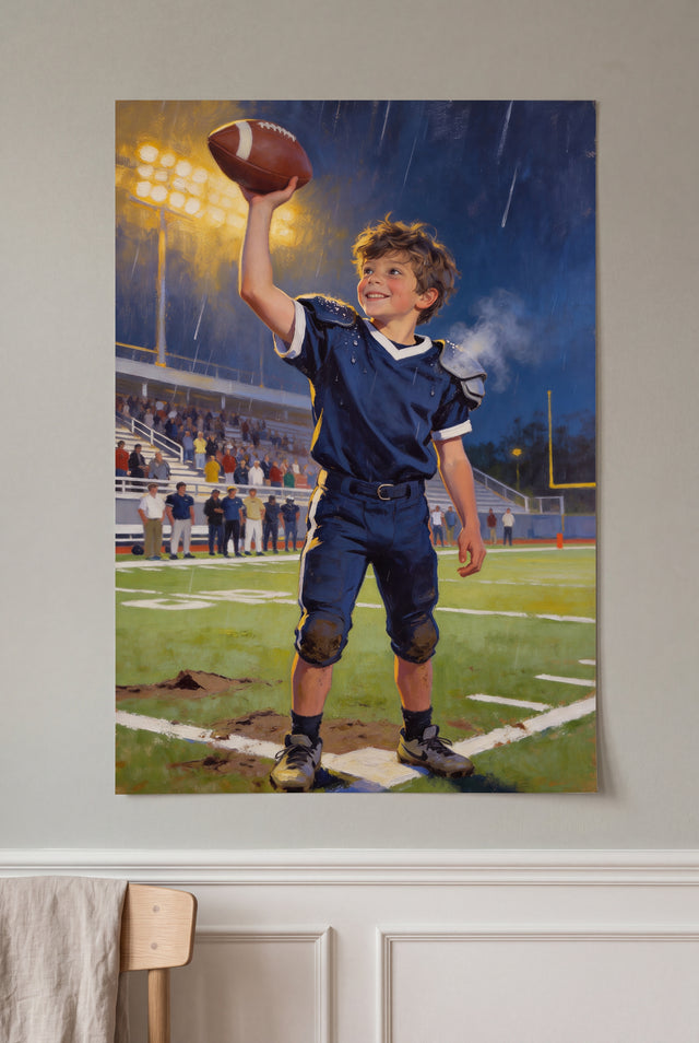 Touchdown Hero Portrait unframed fine-art paper print on the wall