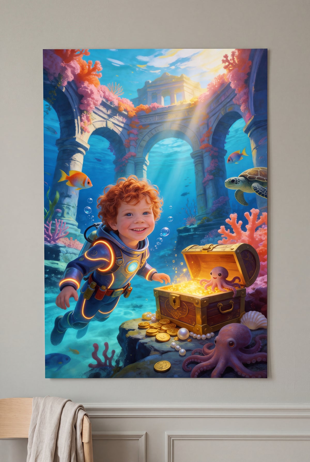 Treasure Hunter Portrait unframed fine-art paper print on the wall
