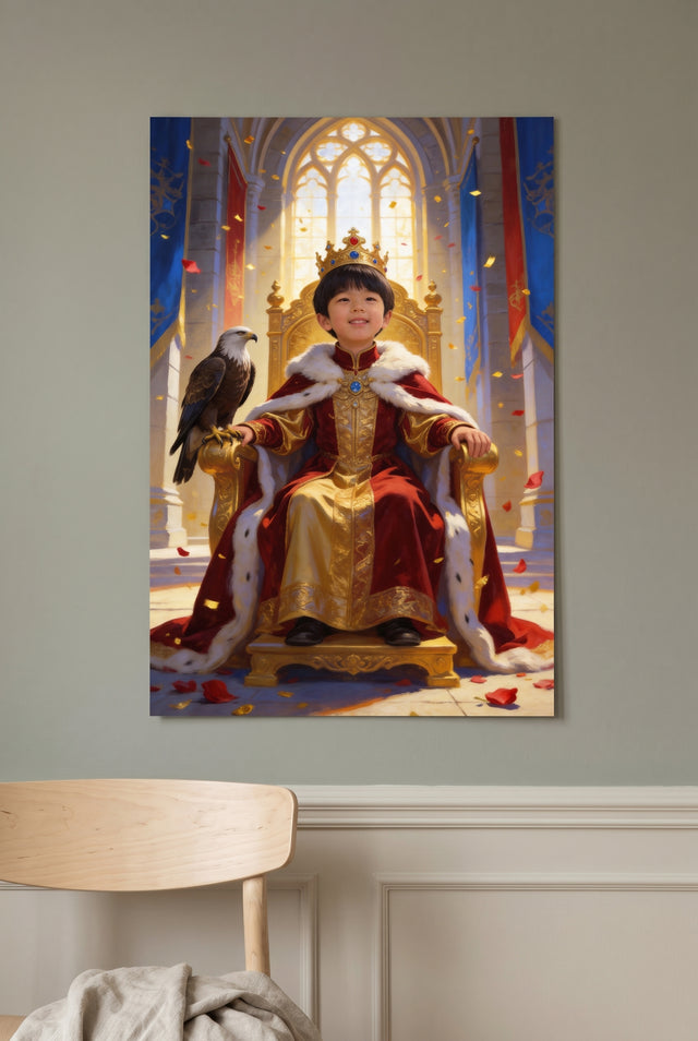 Young King Portrait unframed fine-art paper print on the wall