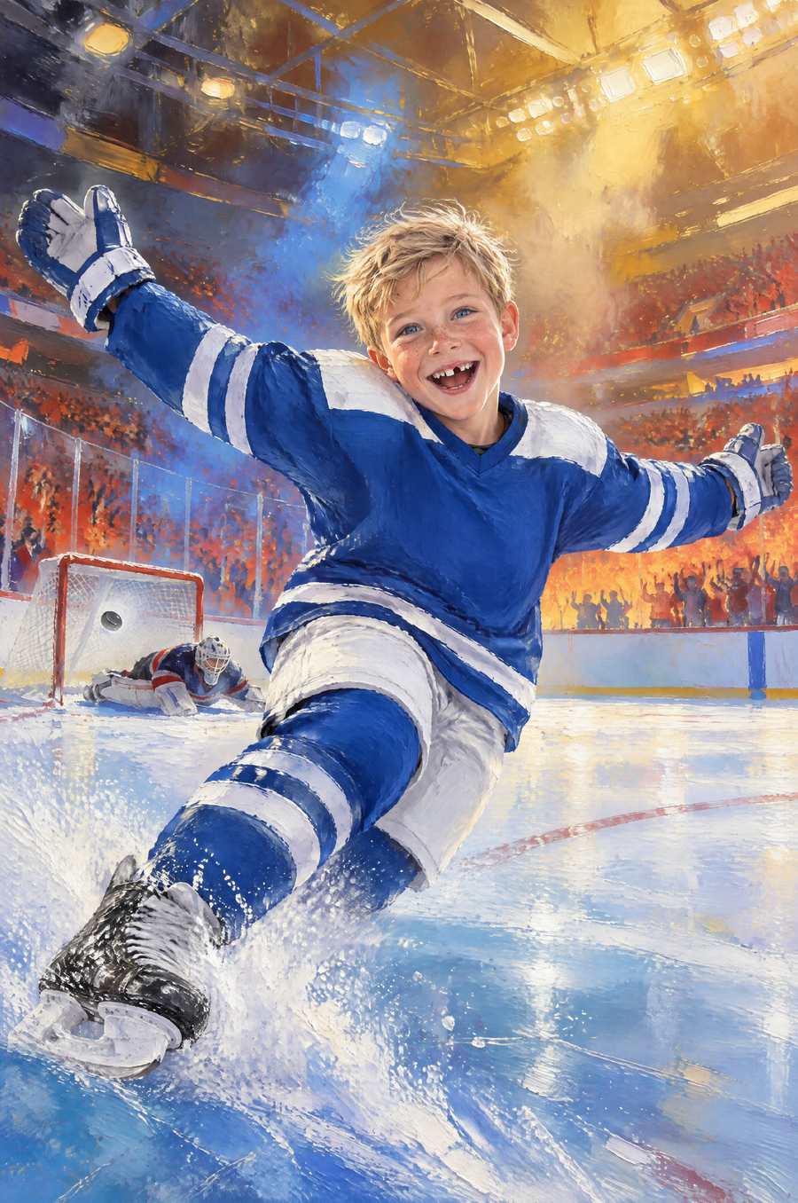 Hockey Glory Portrait flat artwork made from an example photo