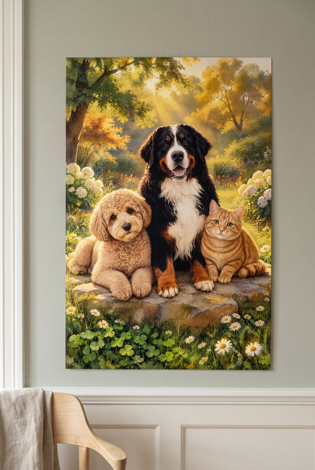 The Whole Pack Together Portrait unframed fine-art paper print on the wall