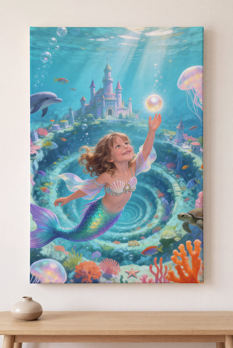 Ocean Adventure Portrait stretched gallery-wrap canvas on the wall
