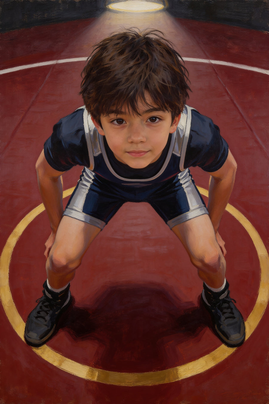 Wrestling Stance Portrait flat artwork made from an example photo