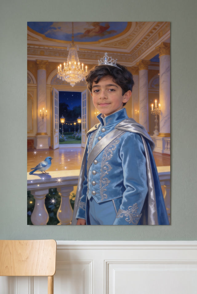 Blue Prince Portrait unframed fine-art paper print on the wall