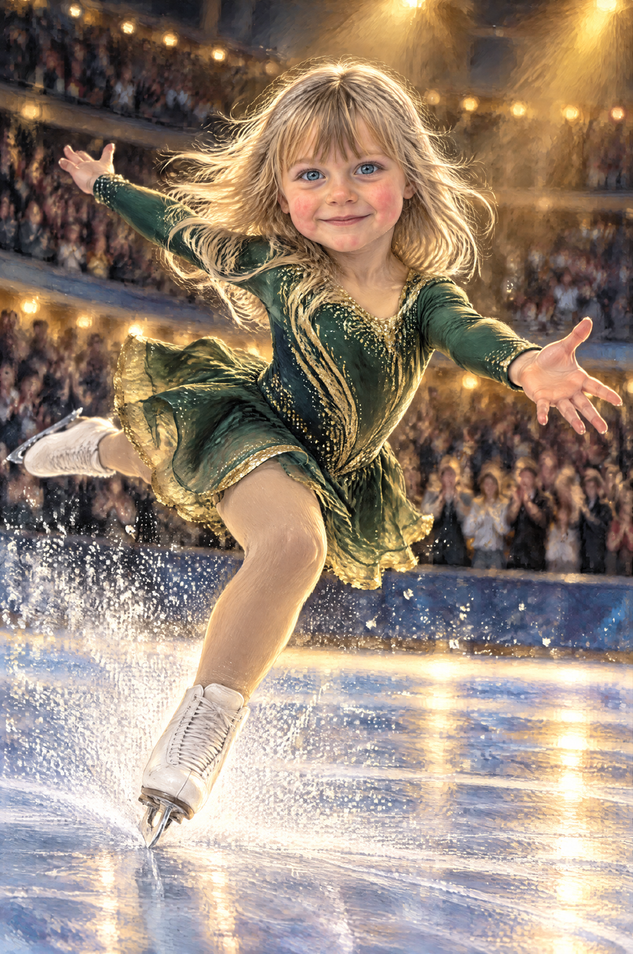 Figure Skating Spotlight Finale Portrait flat artwork made from an example photo