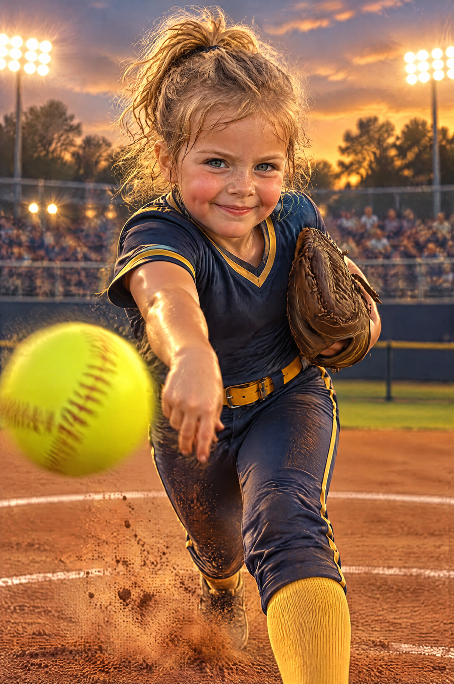 Softball Championship Strike Portrait flat artwork made from an example photo