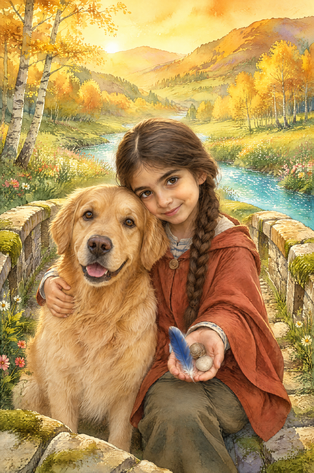 The Loyal Companion Bridge Portrait - flat artwork made from an example photo