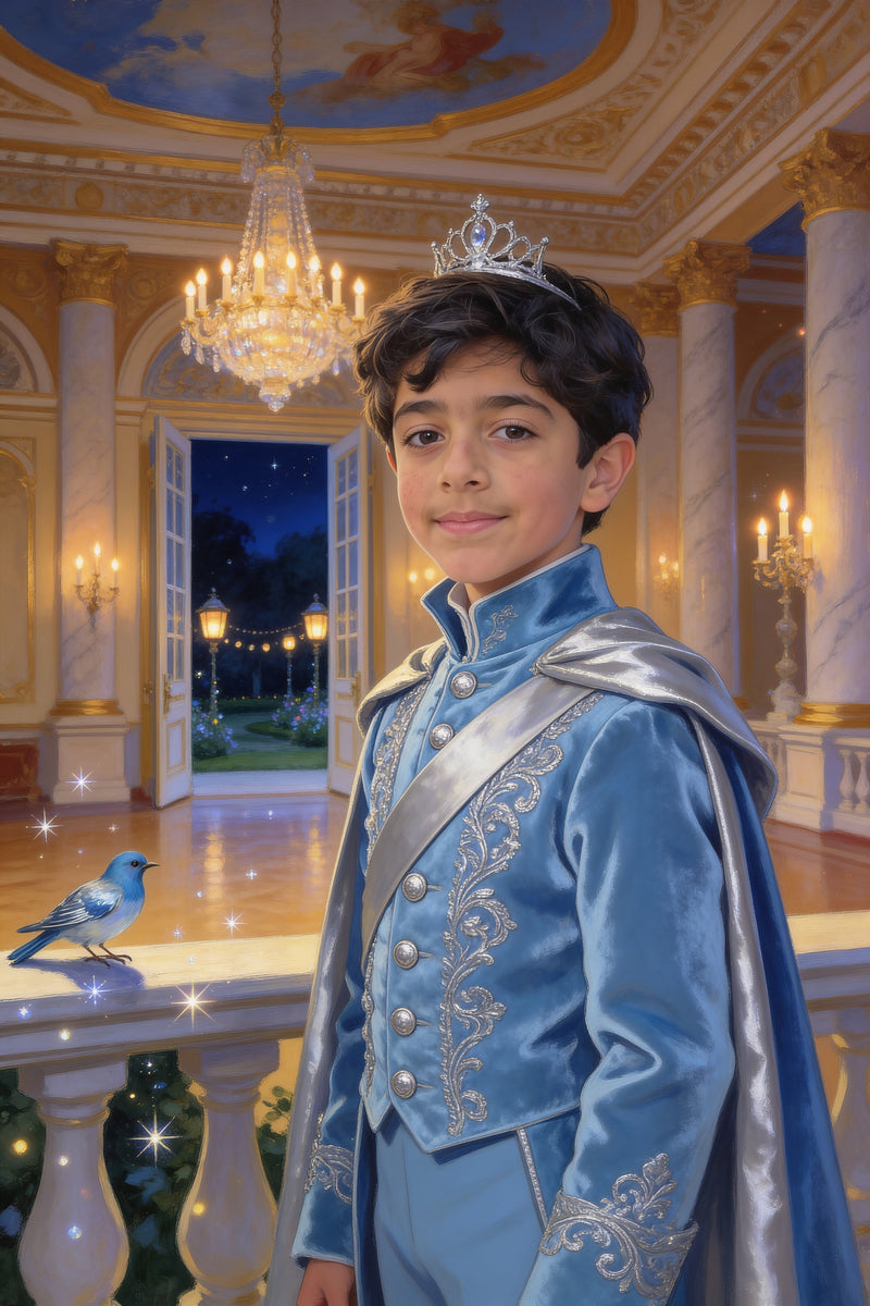Blue Prince Portrait flat artwork made from an example photo