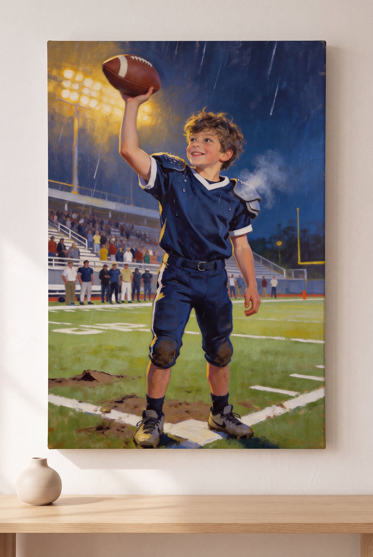 Touchdown Hero Portrait stretched gallery-wrap canvas on the wall