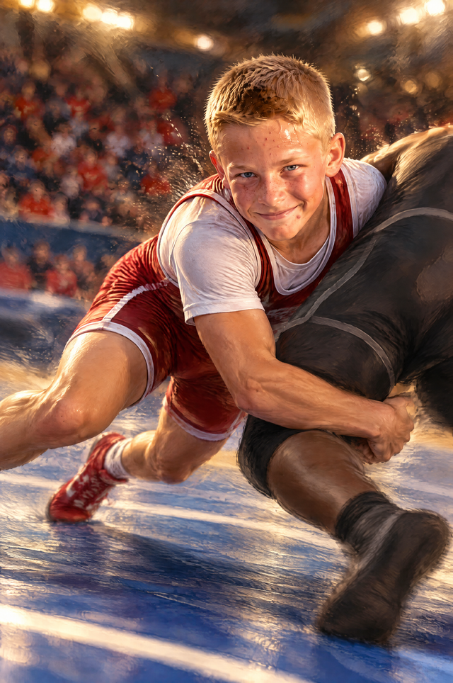 Wrestling Stance Portrait explosive championship takedown edition flat artwork