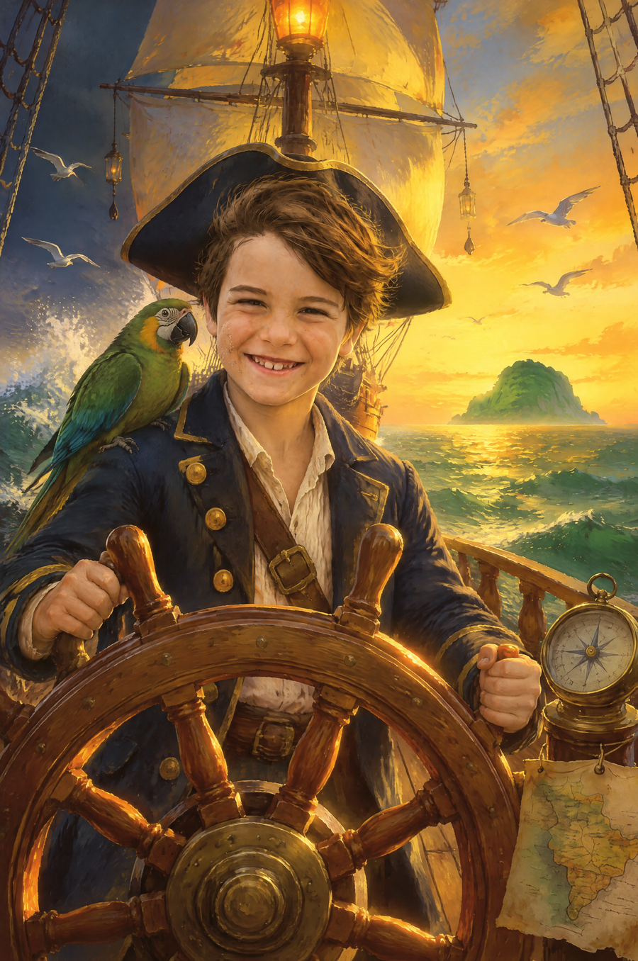 Captain of the Seas Portrait flat artwork made from an example photo