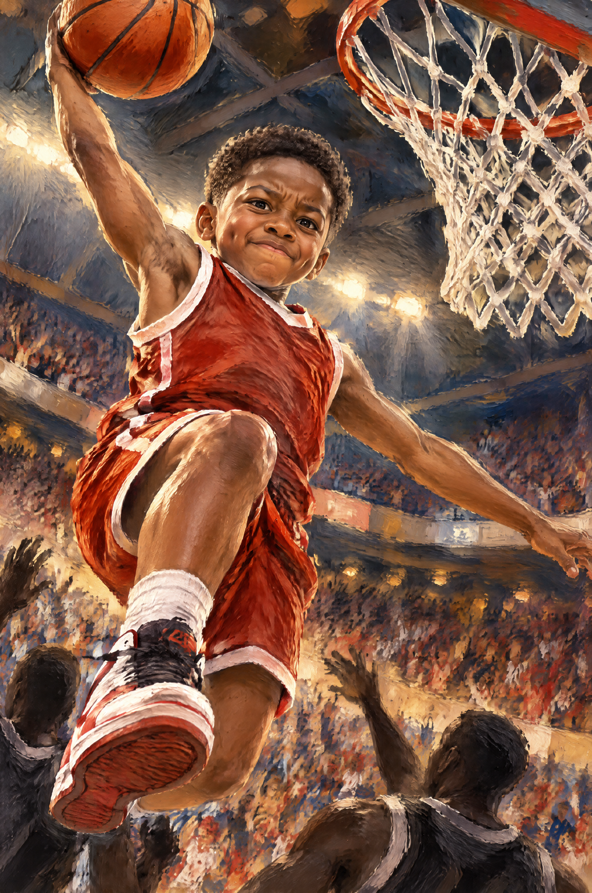 Basketball Buzzer Beater Portrait flat artwork made from an example photo