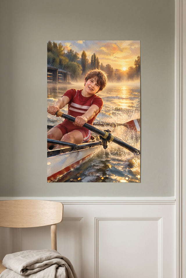 Golden Dawn Regatta Sprint Portrait unframed fine-art paper print on the wall