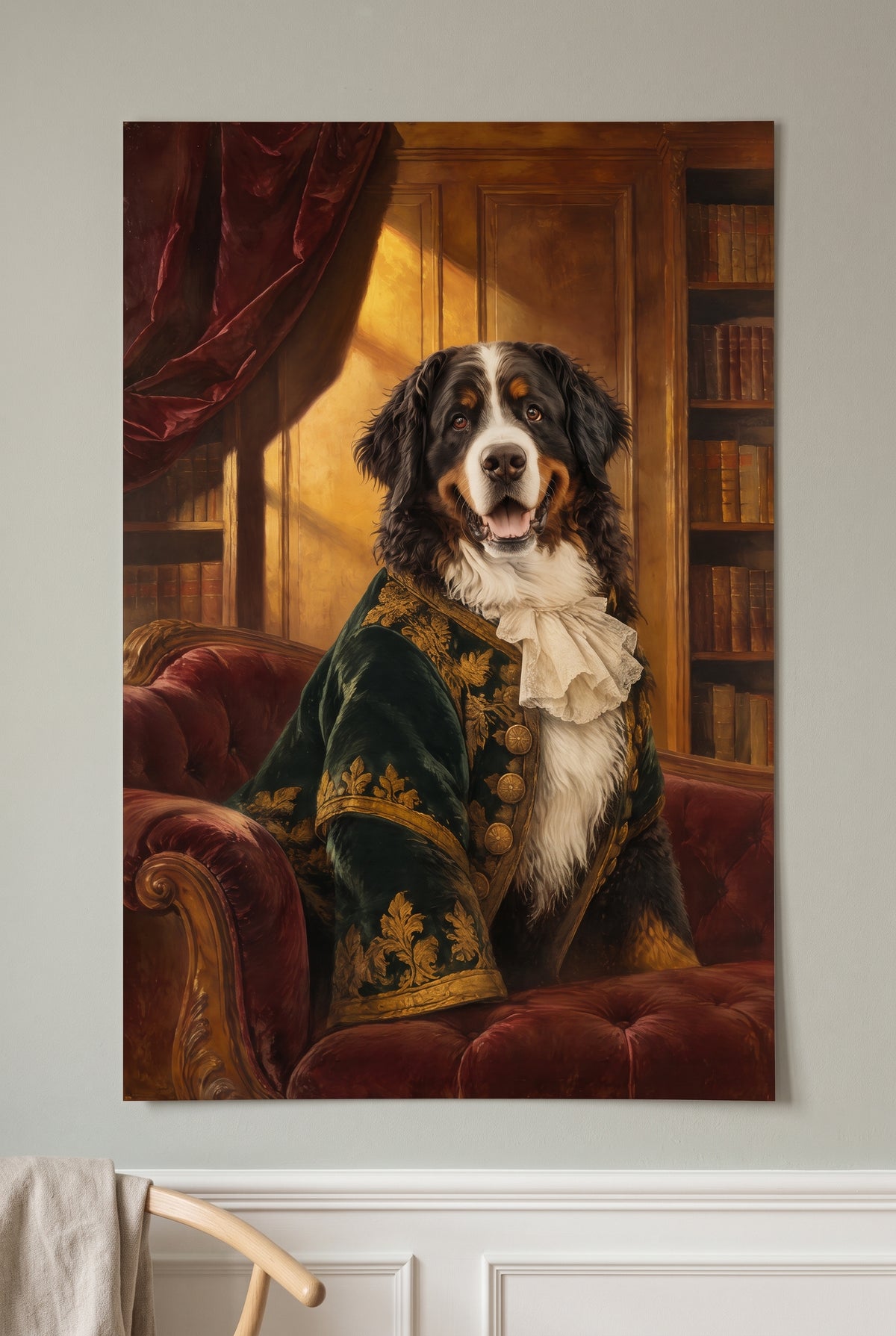 Noble Manor Oil Pet Portrait unframed fine-art paper print on the wall