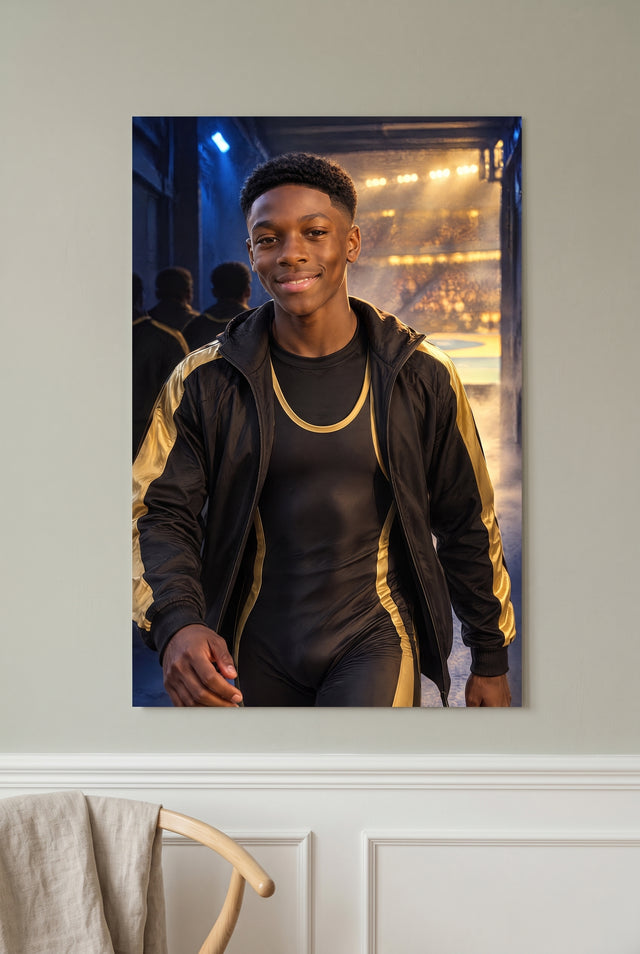 Wrestling Champion Portrait tunnel walkout edition unframed fine-art paper print on the wall