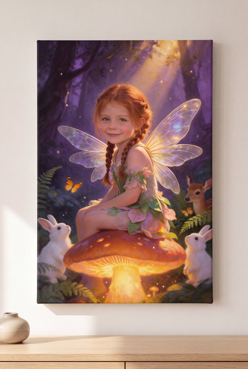 Fairy Forest Portrait stretched gallery-wrap canvas on the wall