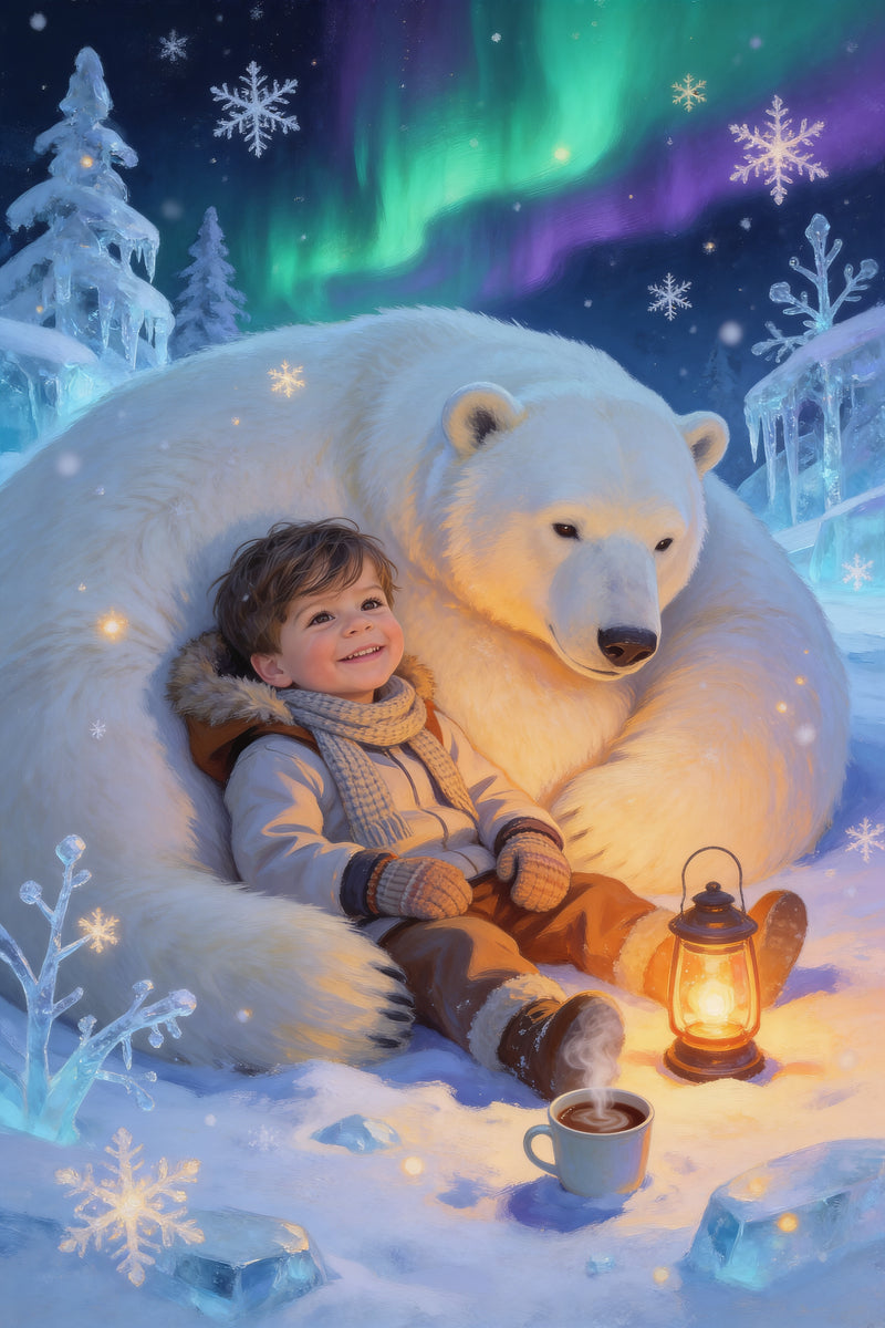 Arctic Companion Portrait flat artwork made from an example photo
