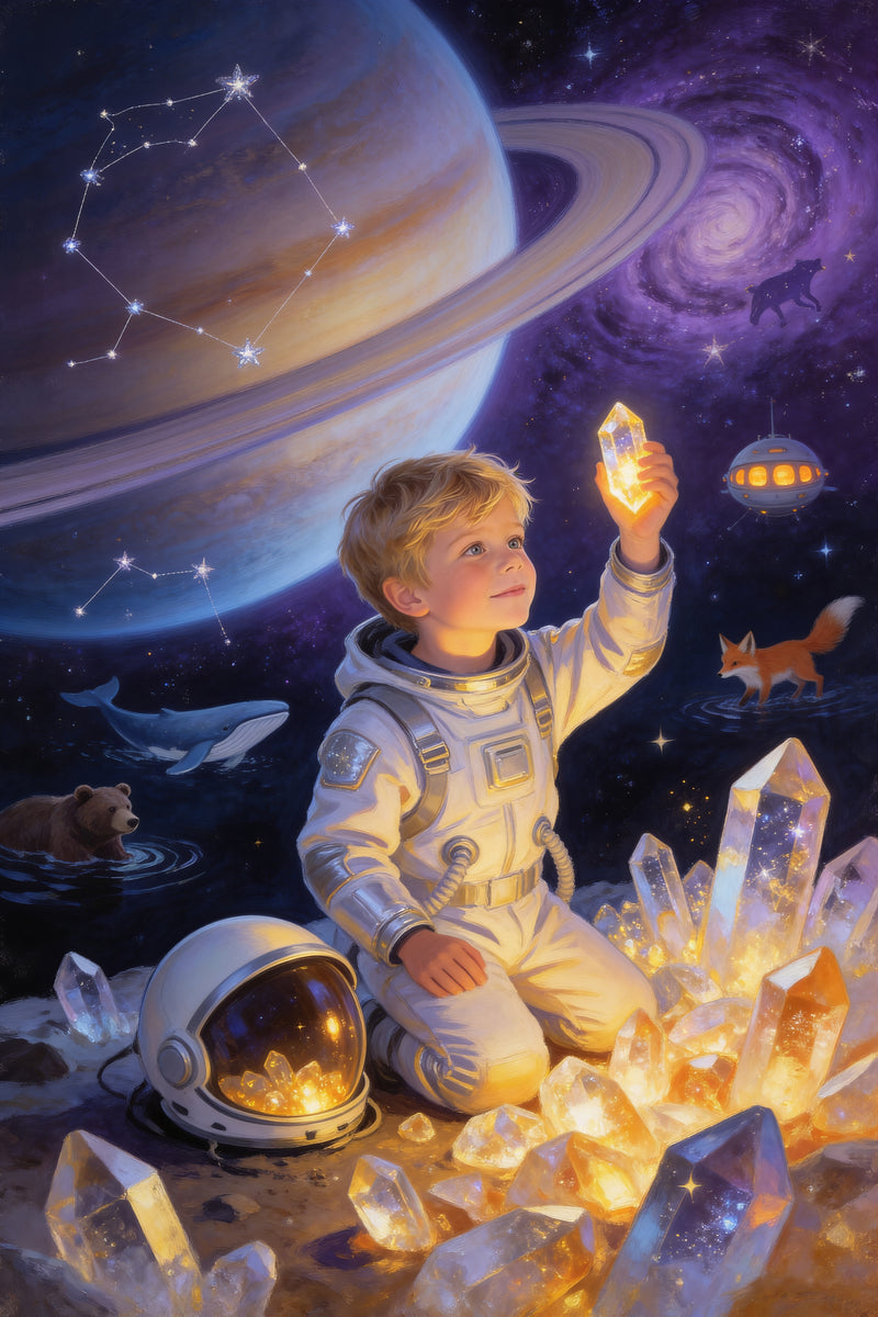 Space Explorer Portrait flat artwork made from an example photo