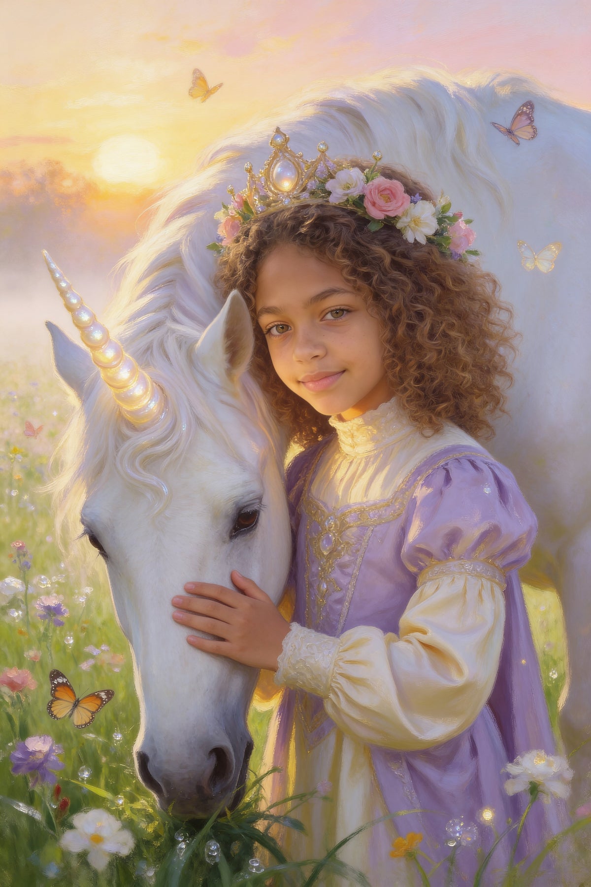 Unicorn Meadow Portrait flat artwork made from an example photo