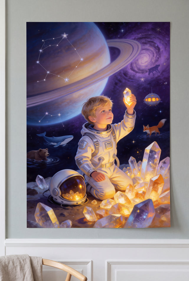 Space Explorer Portrait unframed fine-art paper print on the wall