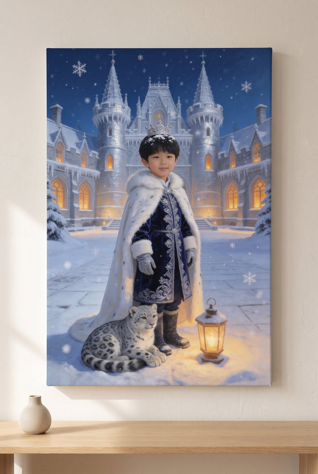 Winter Prince Portrait stretched gallery-wrap canvas on the wall