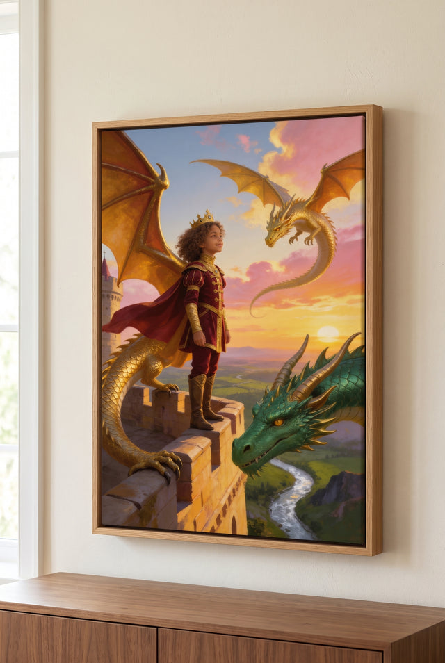 Dragon Queen Portrait floater-framed canvas on the wall