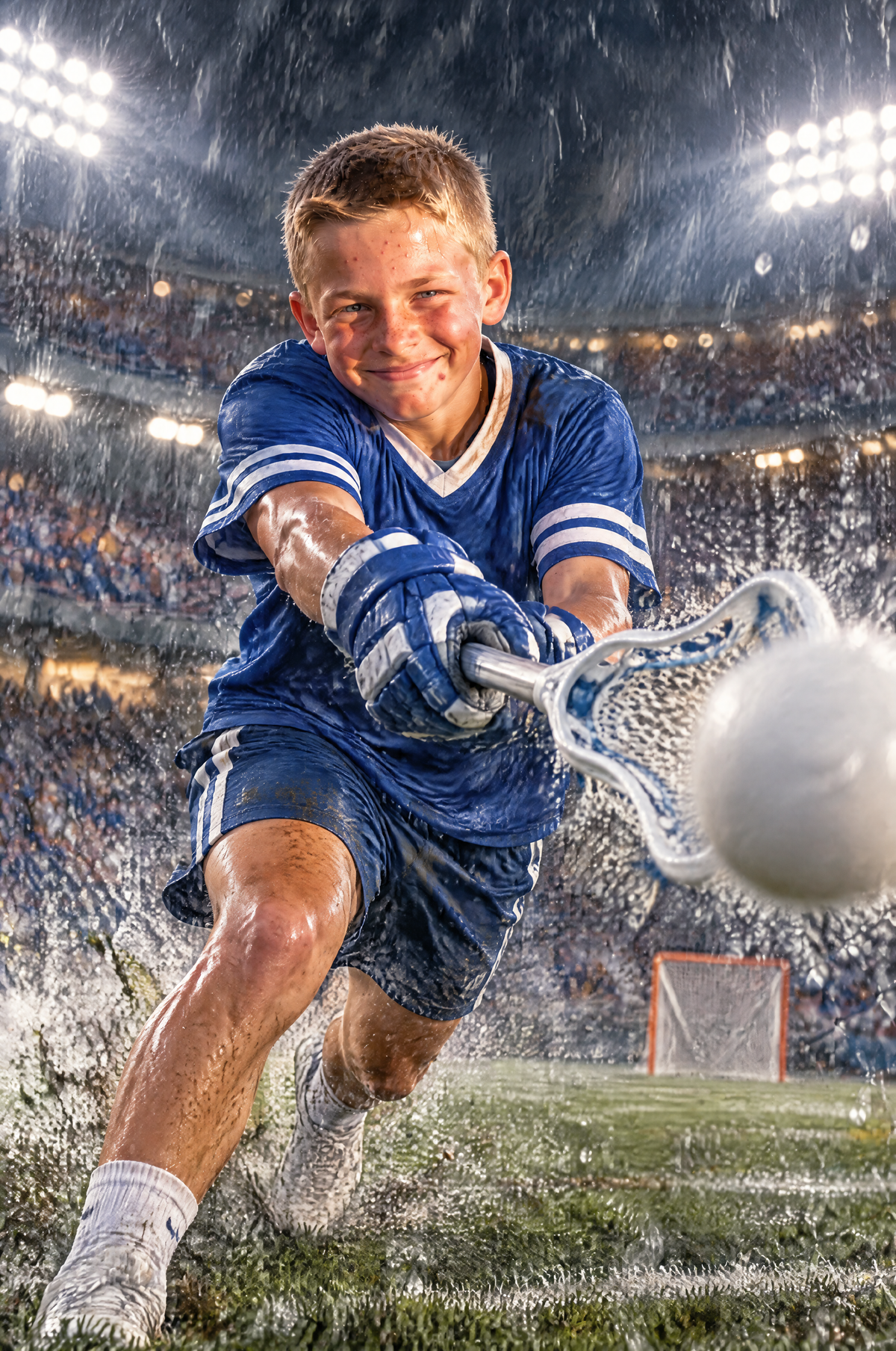 Lacrosse Overtime Shot Portrait flat artwork made from an example photo