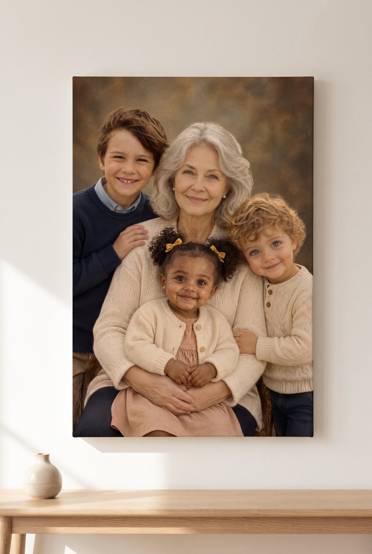Heirloom Studio Oil Reunion stretched gallery-wrap canvas on the wall