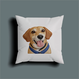 Custom Embroidered-Style Pillow With your Own Image