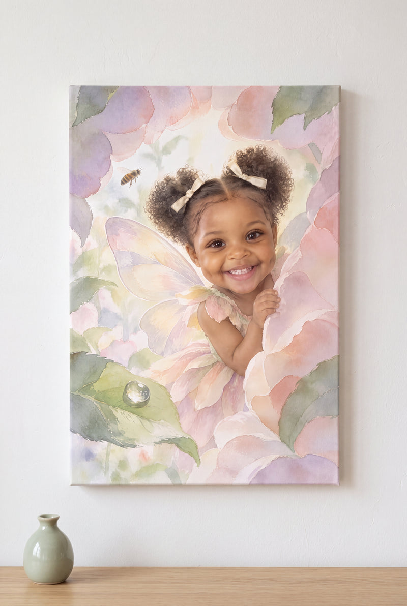 Fairy Garden Portrait stretched gallery-wrap canvas on the wall