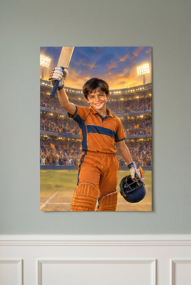 Cricket Floodlit Century Portrait unframed fine-art paper print on the wall