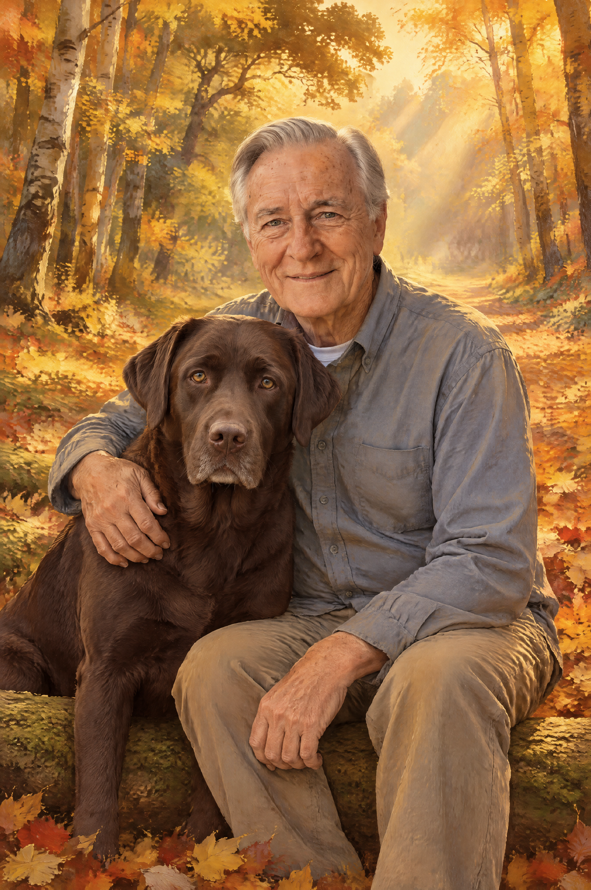 Still Beside Me Pet Memorial Portrait - flat artwork made from an example photo