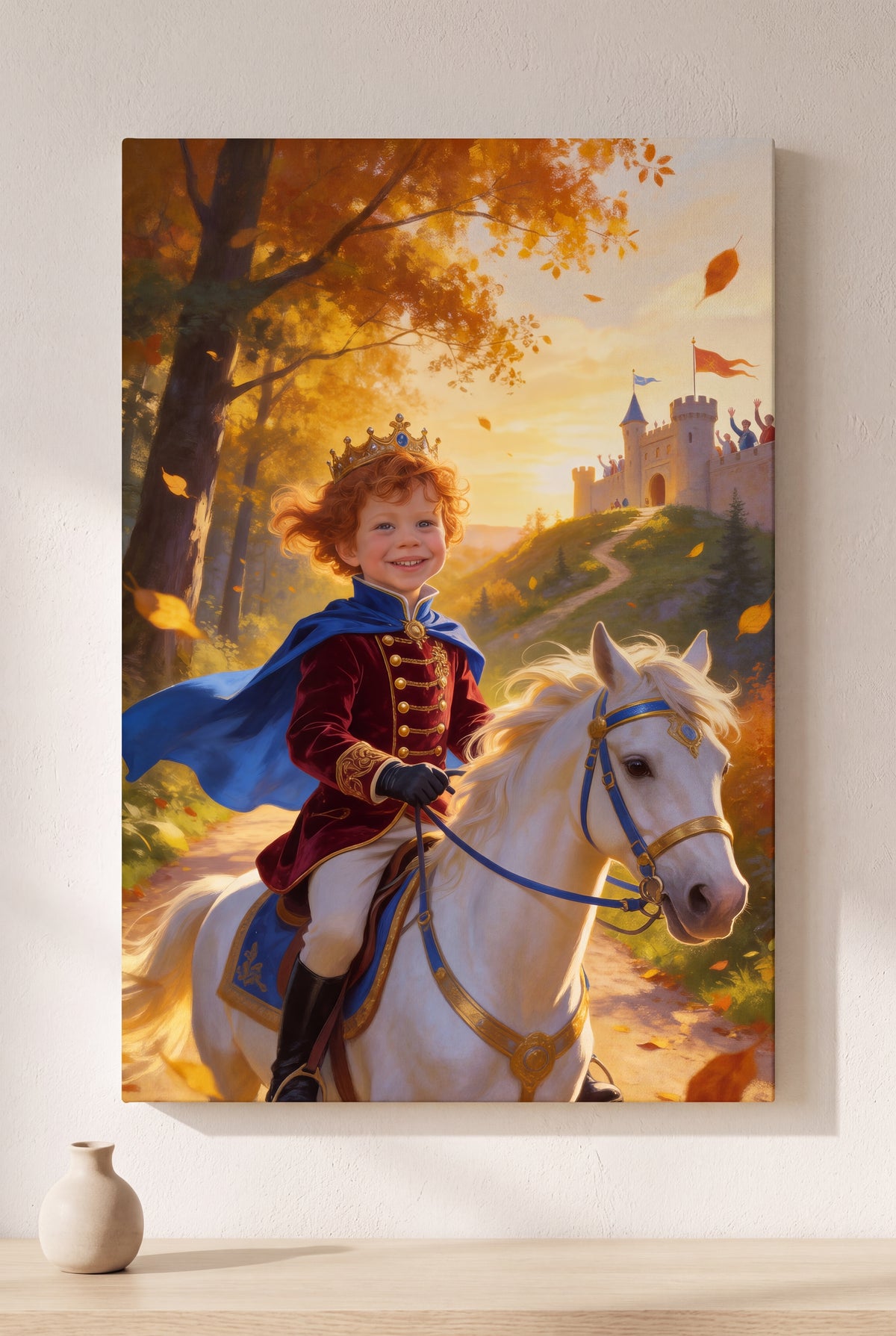 Royal Ride Portrait stretched gallery-wrap canvas on the wall