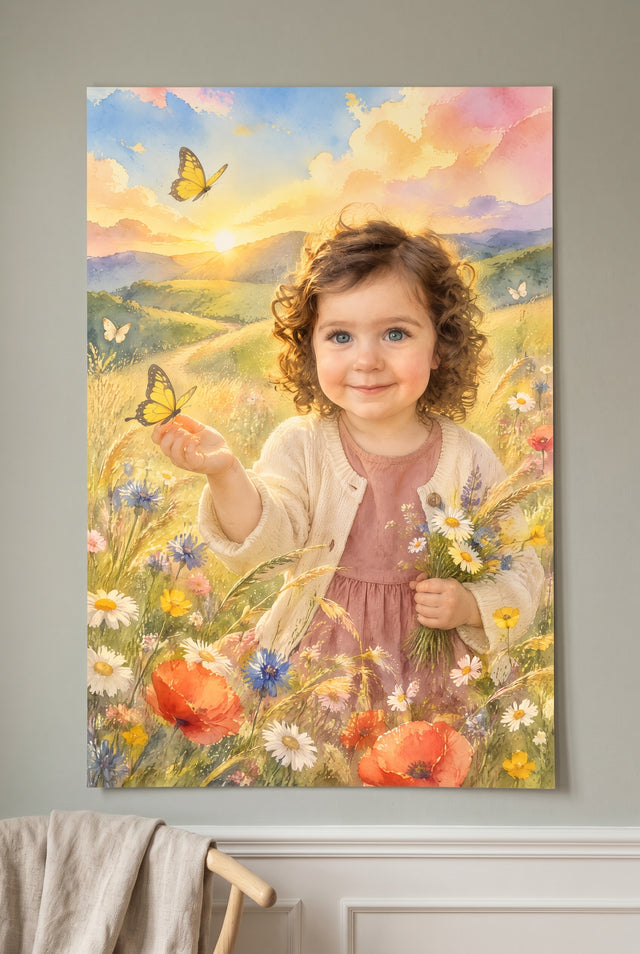 Wildflower Hilltop Wonder Portrait - archival matte paper print on the wall