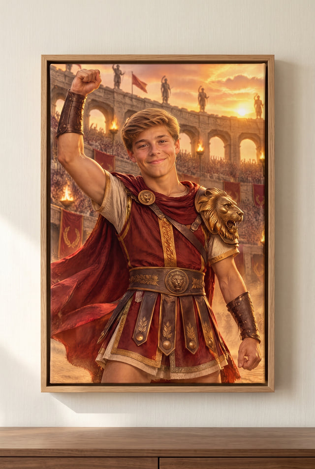 Wrestling Champion Portrait colosseum victory edition floater-framed canvas on the wall