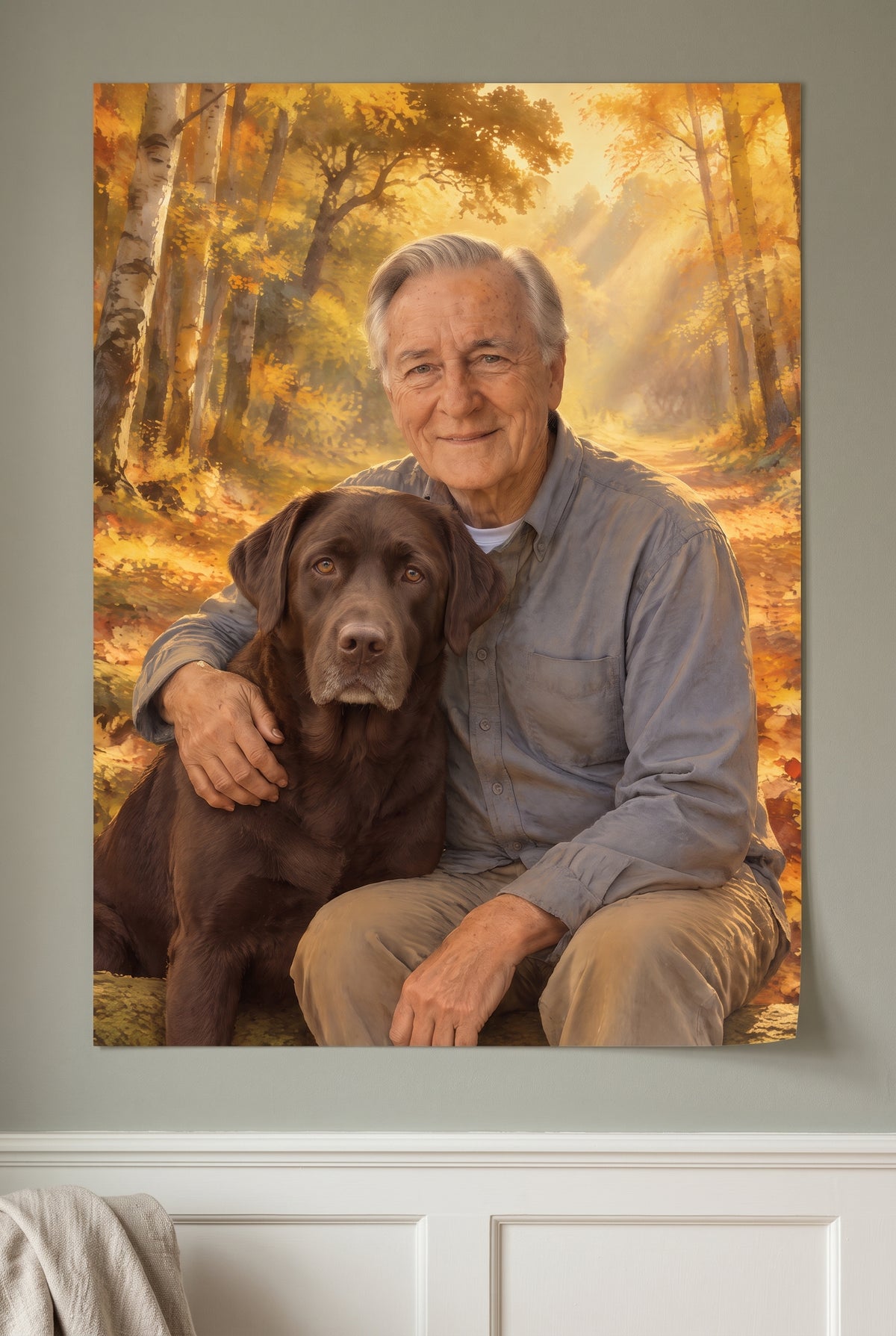 Still Beside Me Pet Memorial Portrait - archival matte paper print on the wall