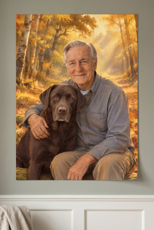 Still Beside Me Pet Memorial Portrait - archival matte paper print on the wall