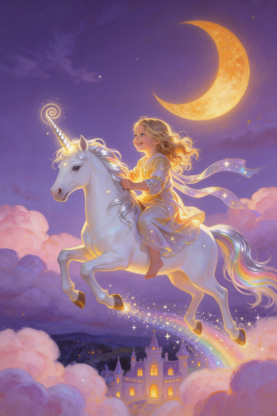 Unicorn Rider Portrait flat artwork made from an example photo