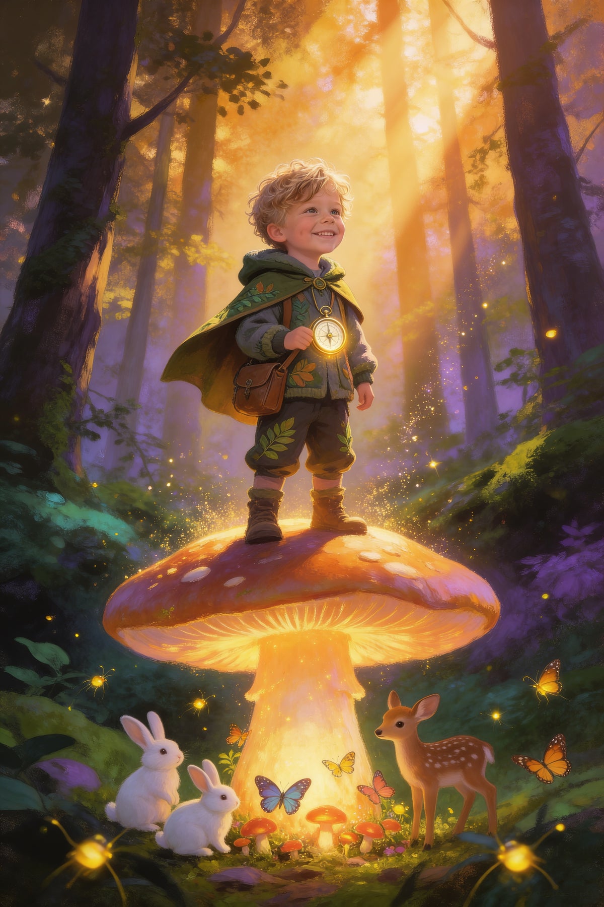 Forest Explorer Portrait flat artwork made from an example photo
