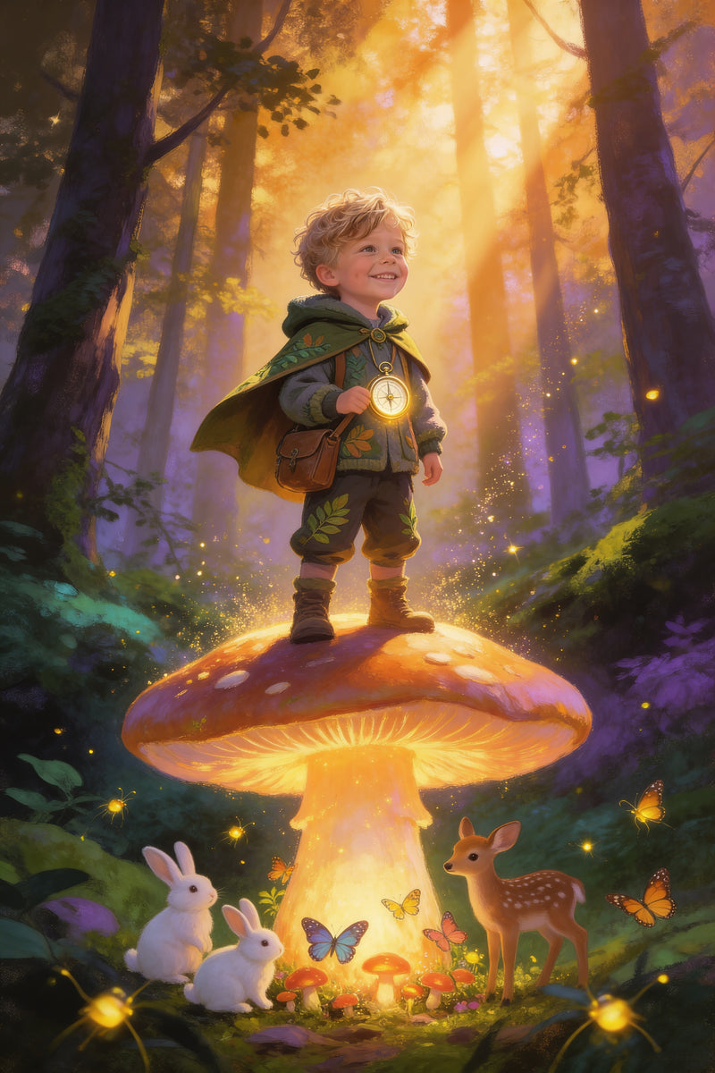 Forest Explorer Portrait flat artwork made from an example photo