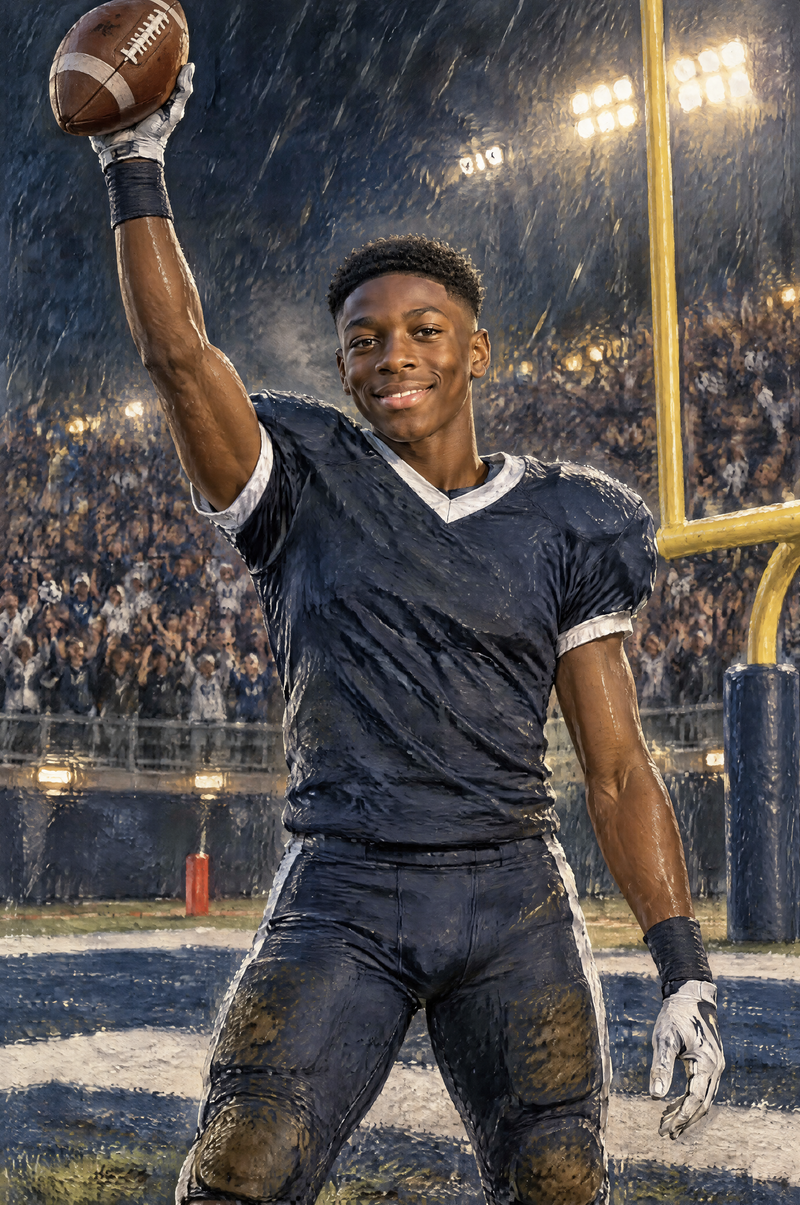 Touchdown Hero Portrait second football player end-zone victory flat artwork