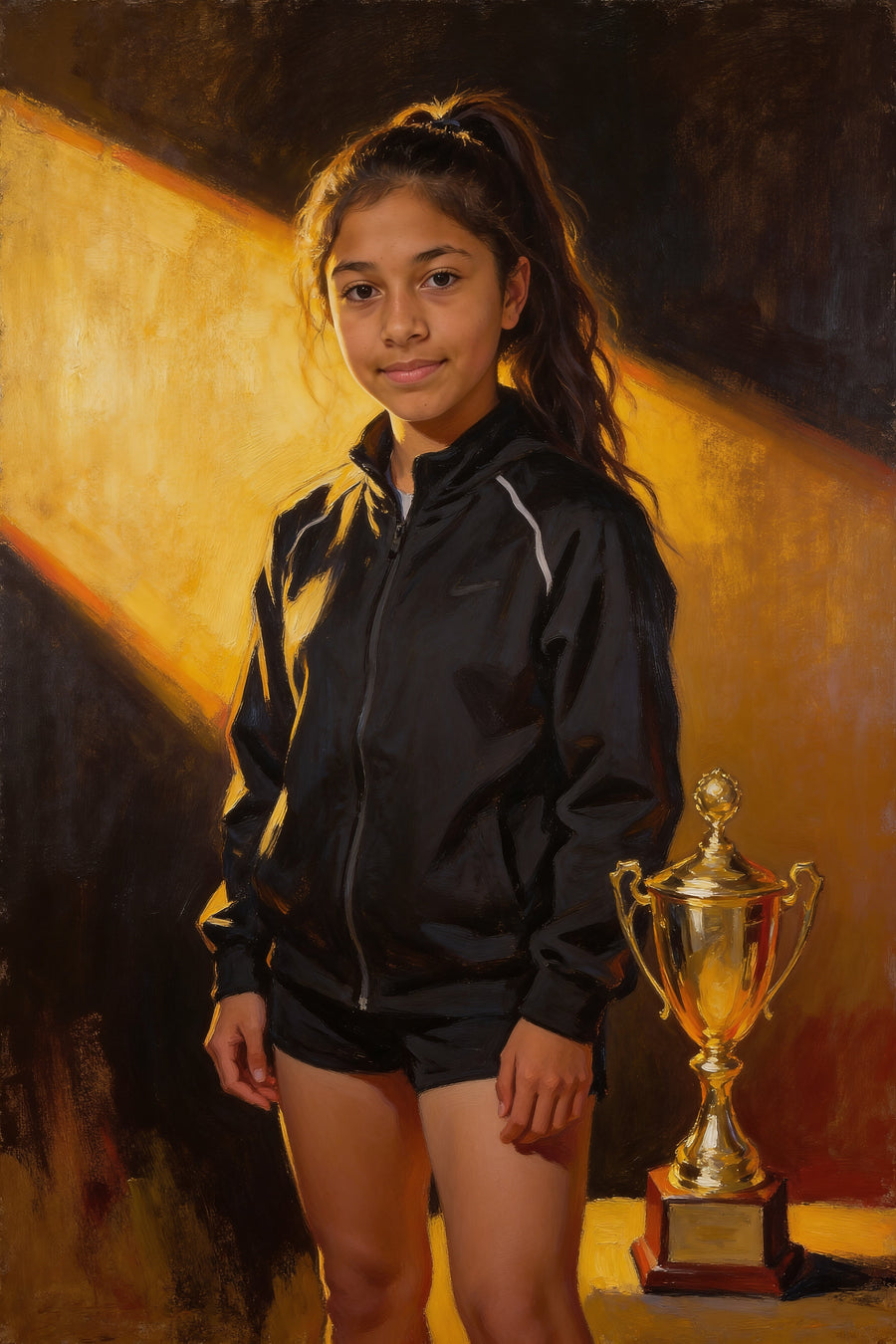 Champion Portrait flat artwork made from an example photo