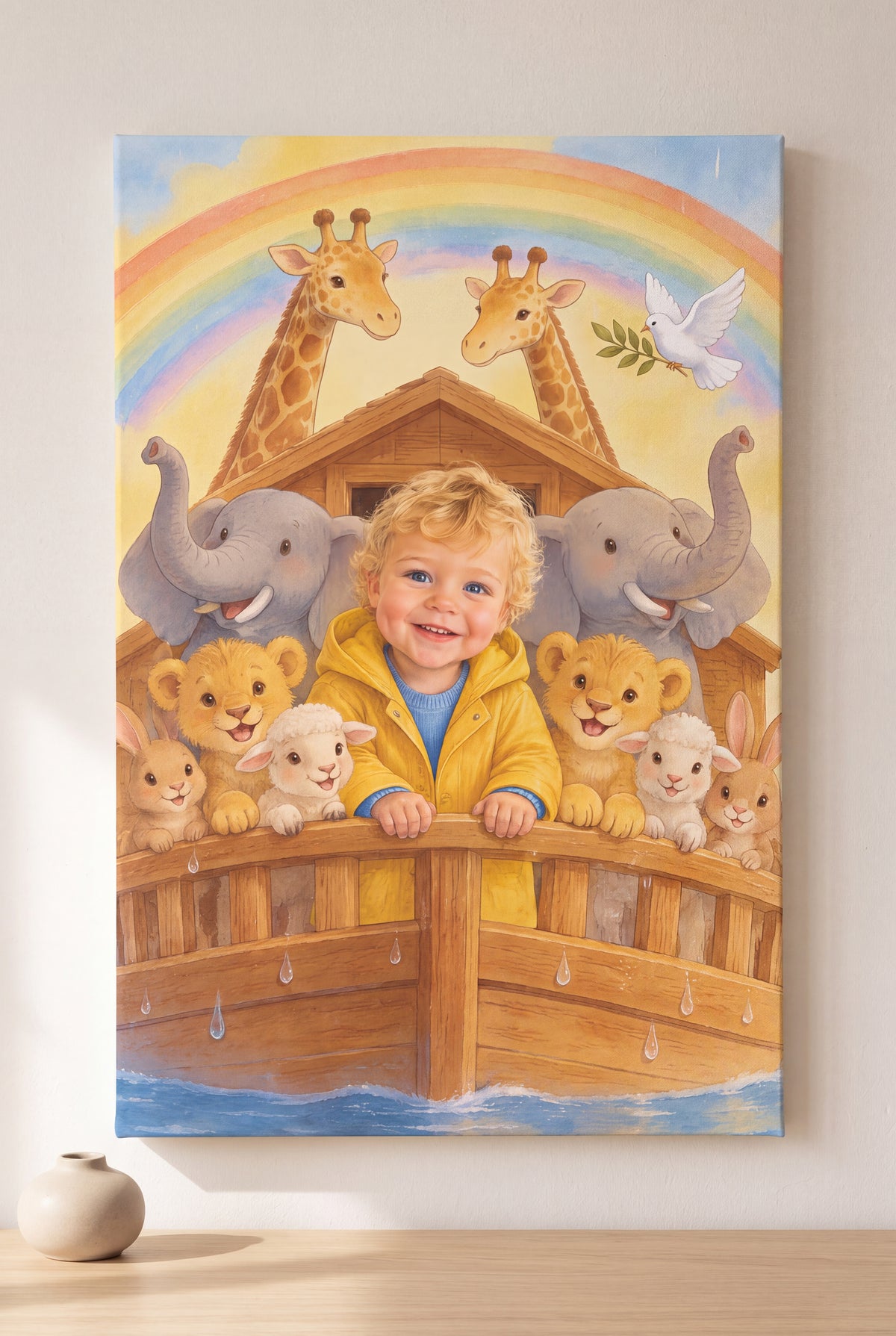The Little Ark Portrait stretched gallery-wrap canvas on the wall
