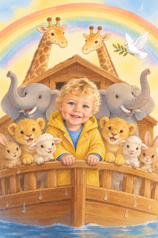 The Little Ark Portrait flat artwork made from an example photo