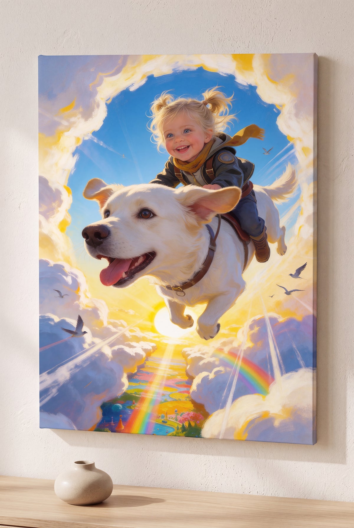 Cloud Adventure Portrait stretched gallery-wrap canvas on the wall