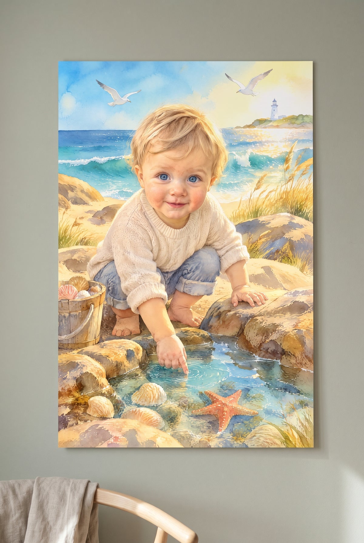 Endless Summer Tidepool Shore Portrait - Vivid unframed fine-art paper print on the wall