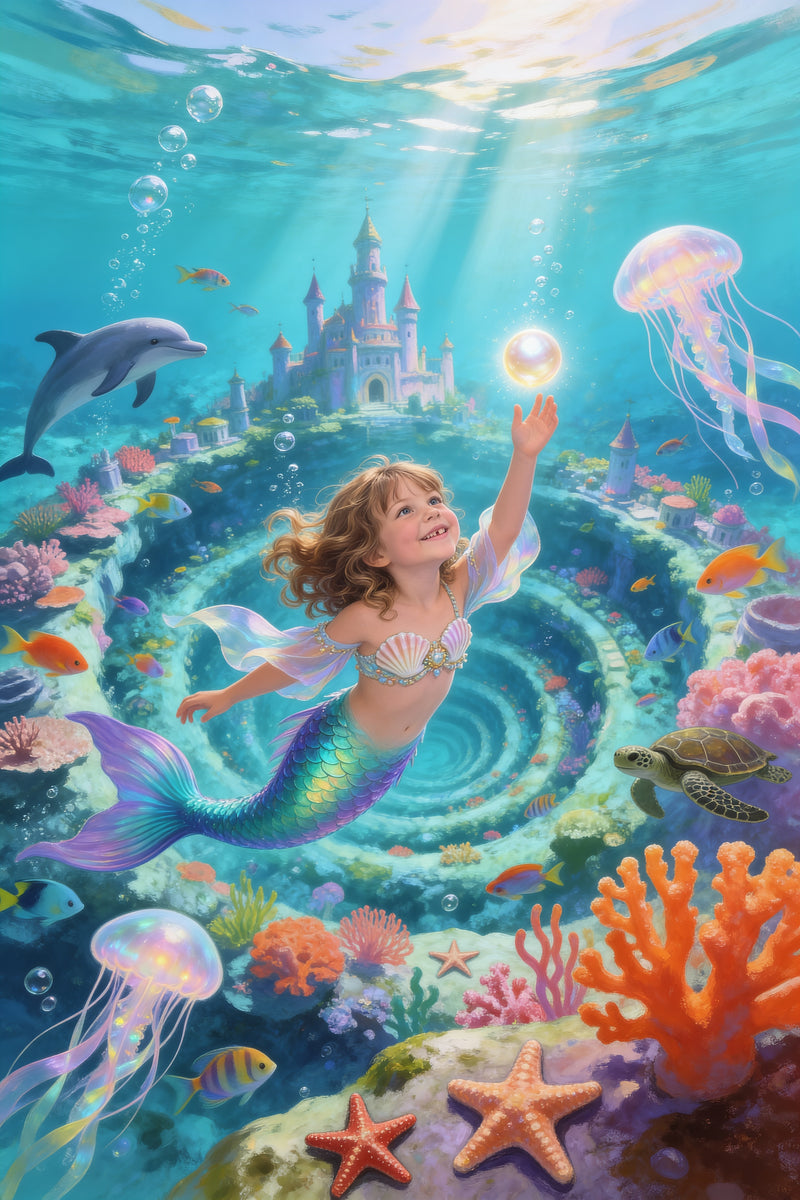 Ocean Adventure Portrait flat artwork made from an example photo